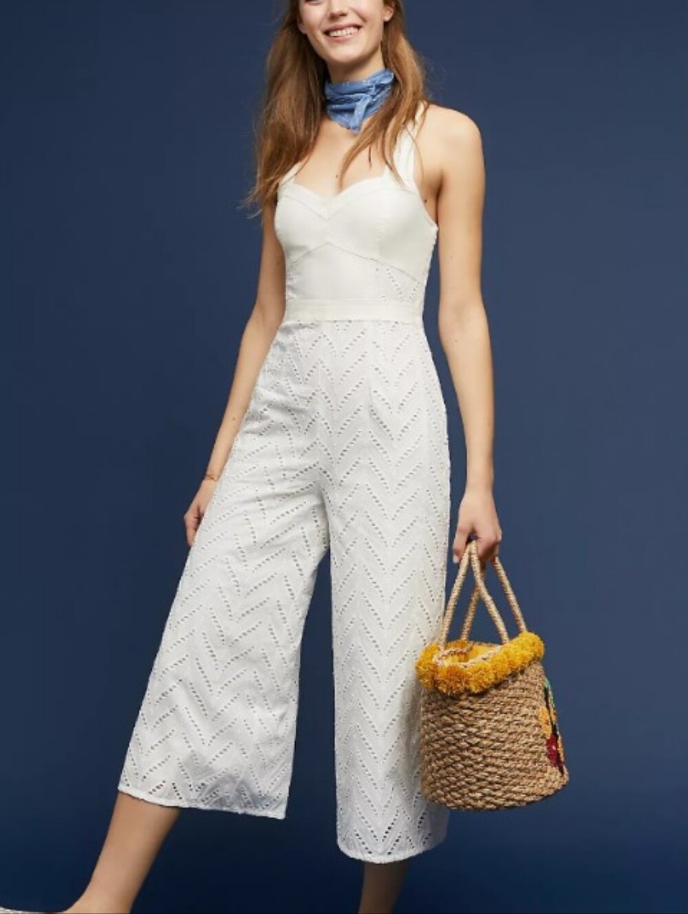 Anthropologie ett:twa Cotton Linen Jumpsuit